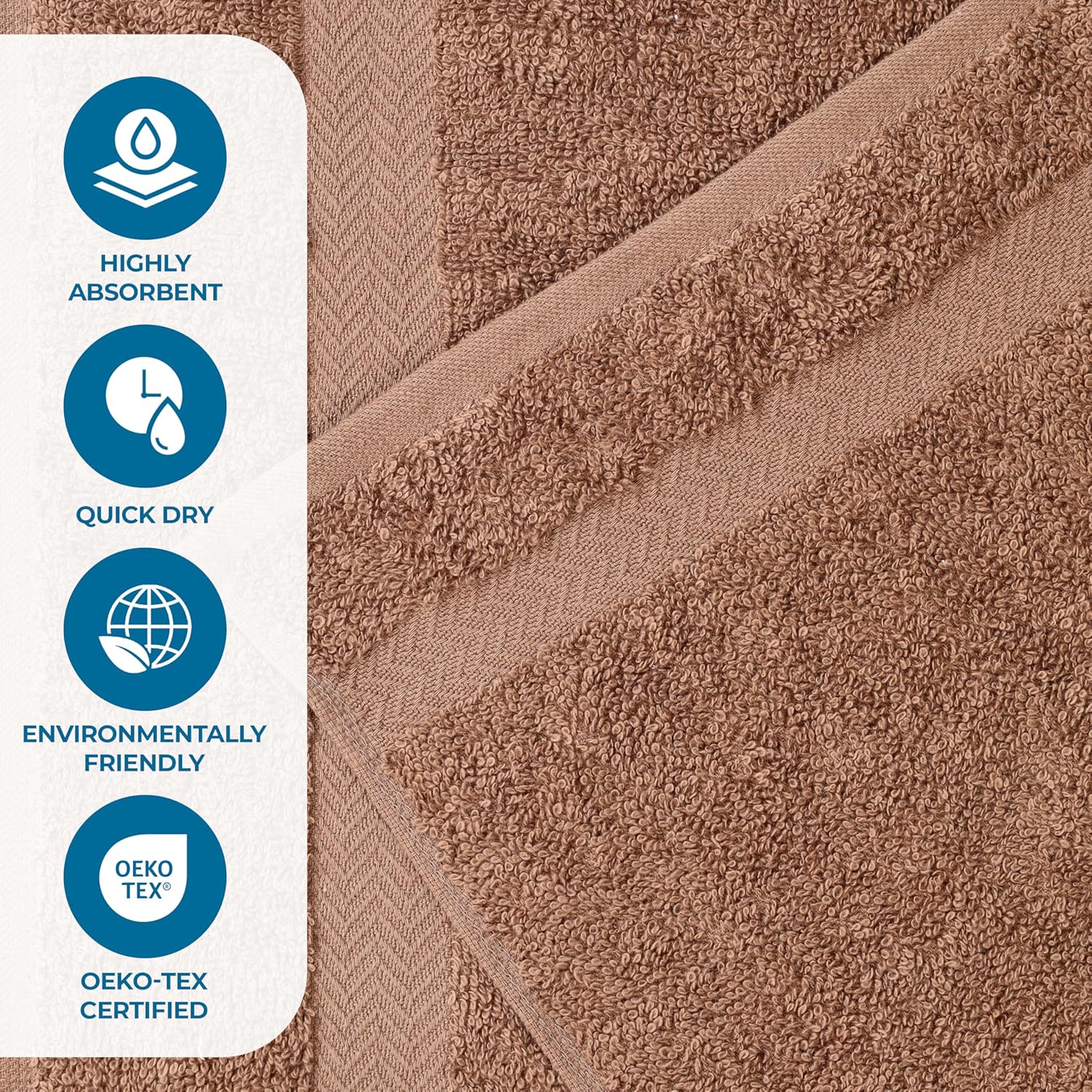 Superior 6-Piece Cotton Towel Set - Latte 1