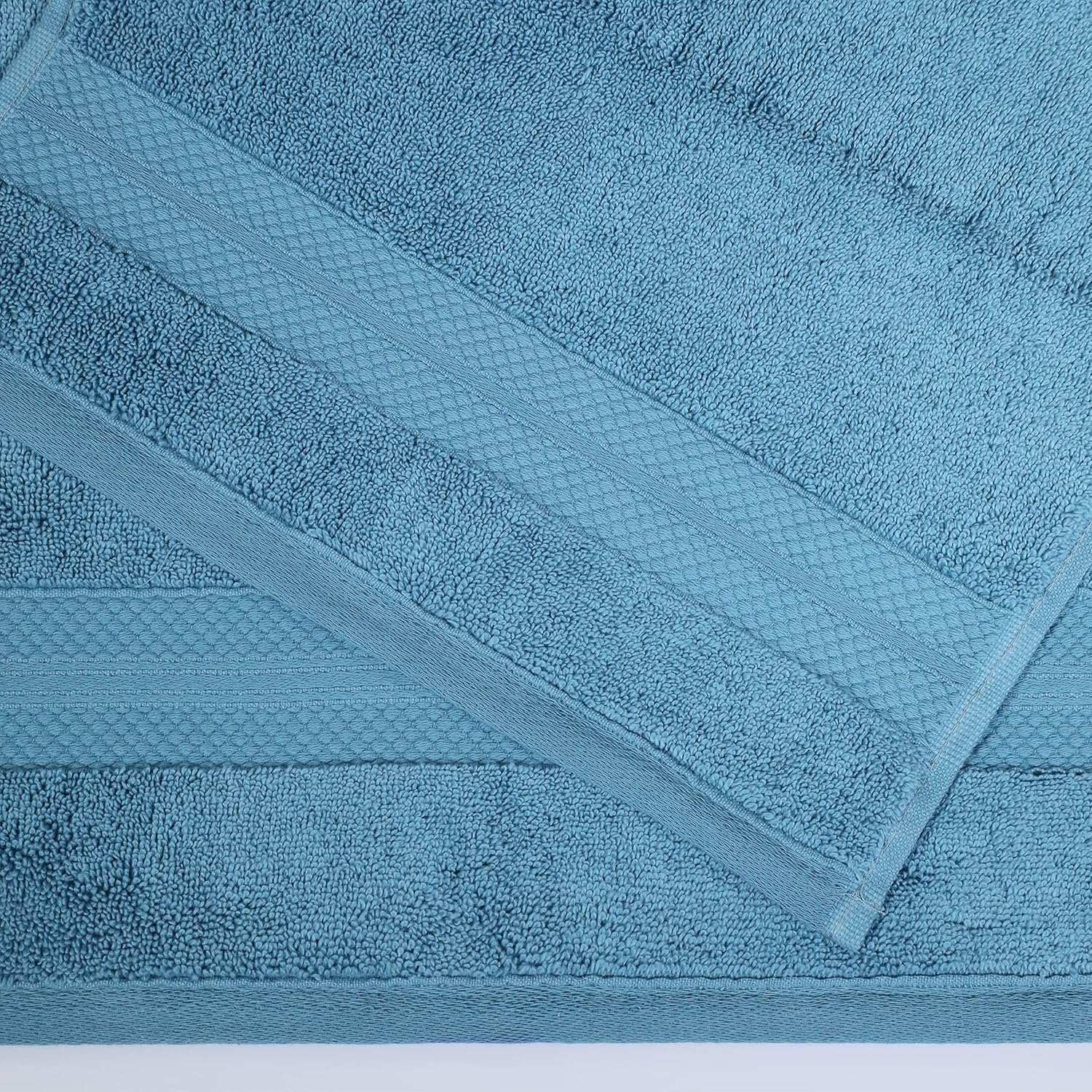 Superior Turkish Cotton 12-Piece Face Towel Set - Denim Blue 1